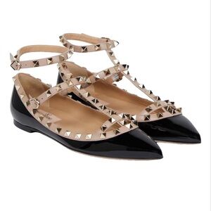 100% authentic VALENTINO Rockstud leather ballet flats. Size 38.5